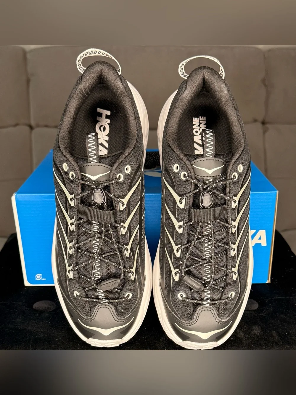 HOKA Mafate Three2 Vibram Black Cosmic Grey Unisex 8.5M 9.5W (160)